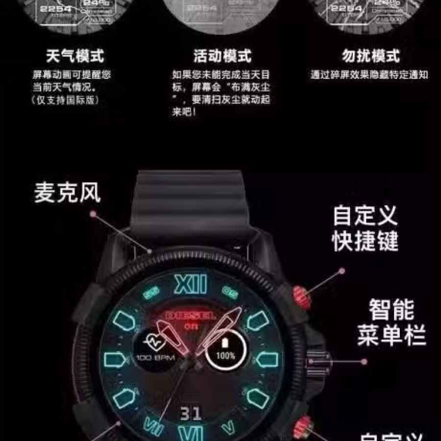 原价$648礼物 便宜给需要的朋友（全新密封）Diesel第四代智能手表安卓苹果 图片 13