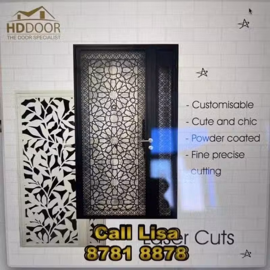HDB main door and gate with digital lock 图片 1