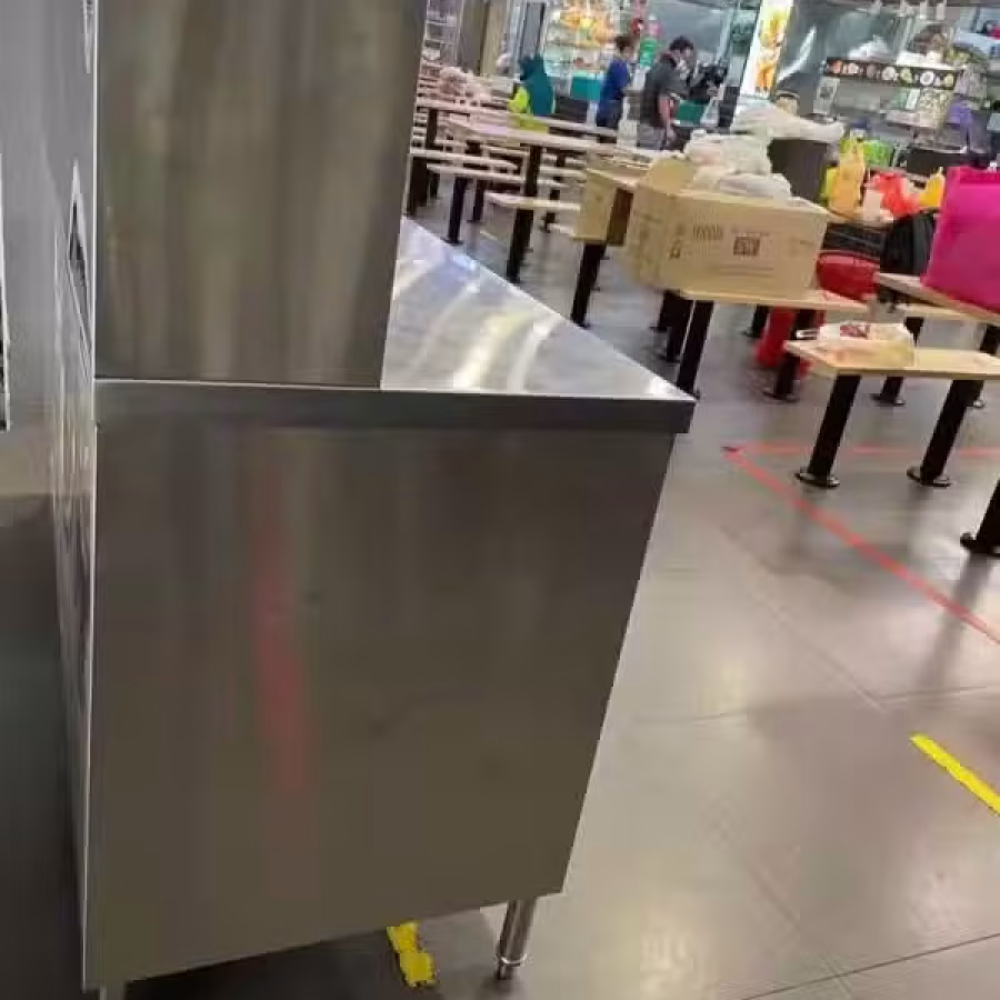 全新白钢煮炒收银台 图片 2
