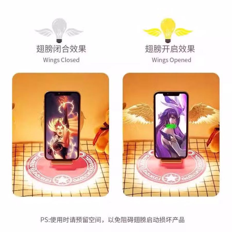 天使翅膀无线充电器手机抖音同款iphone网红无限充魔法阵三 图片 2